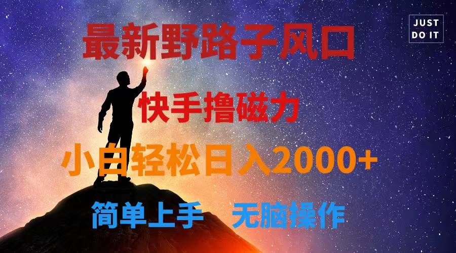 最新风口！快手撸磁力，野路子，小白无脑操作日入2000+-项目网资源站