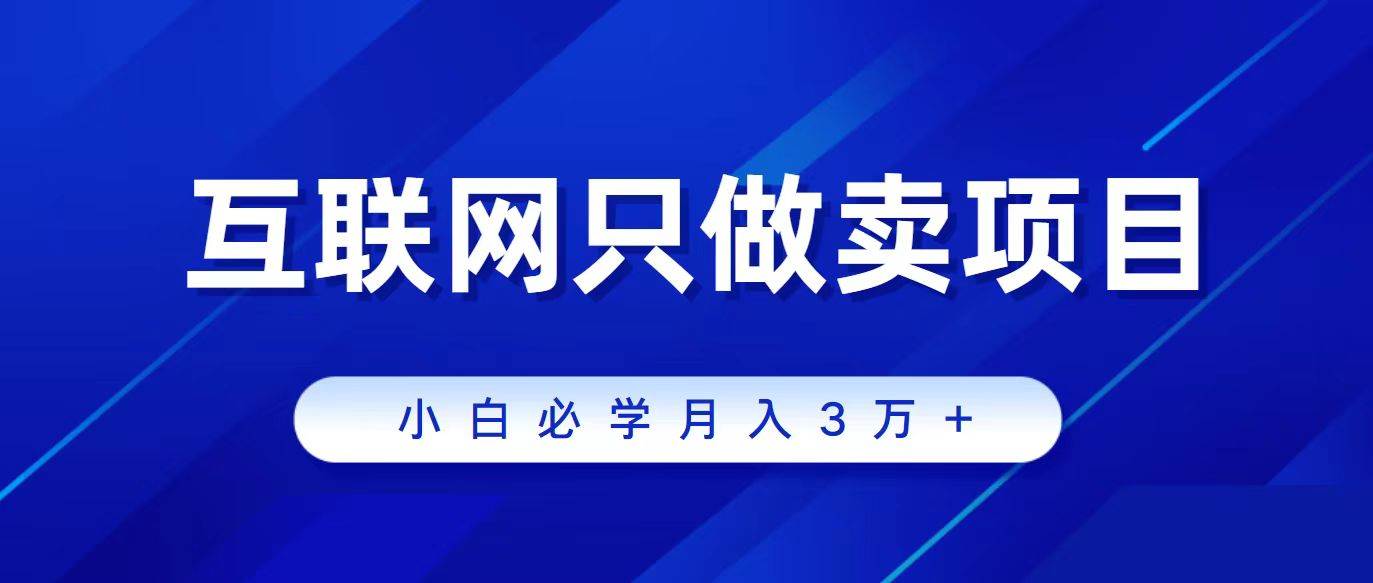 互联网的尽头就是卖项目，被割过韭菜的兄弟们必看！轻松月入三万以上！-项目网资源站