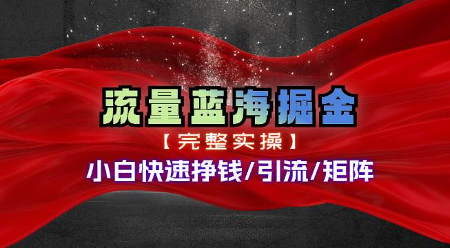 热门赛道掘金_小白快速入局挣钱，可矩阵【完整实操】-项目网资源站