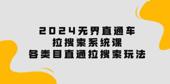 2024无界直通车·拉搜索系统课：各类目直通车 拉搜索玩法！-项目网资源站