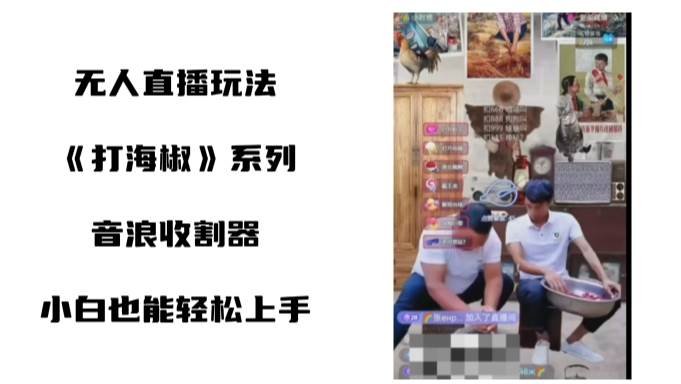 打海椒无人直播整蛊项目，小白轻松上手撸音浪收割器（教程+工具+素材）-项目网资源站