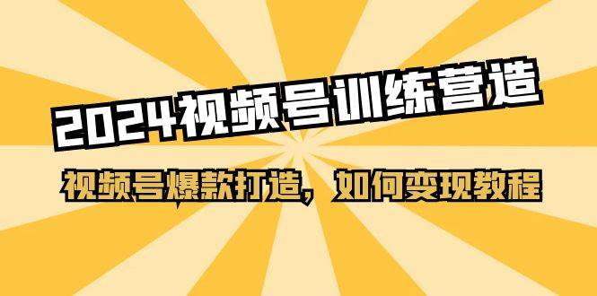 2024视频号训练营，视频号爆款打造，如何变现教程（20节课）-项目网资源站