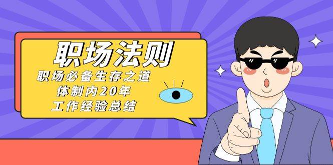 《职场法则》职场必备生存之道，体制内20年 工作经验总结（17节课）-项目网资源站