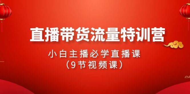 2024直播带货流量特训营，小白主播必学直播课（9节视频课）-项目网资源站