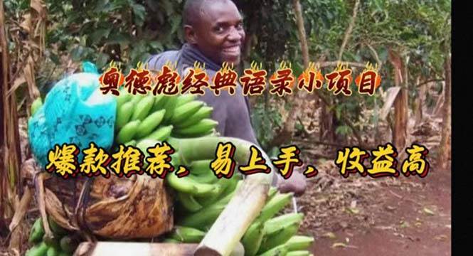 奥德彪经典语录小项目，爆款推荐，易上手，收益高-项目网资源站