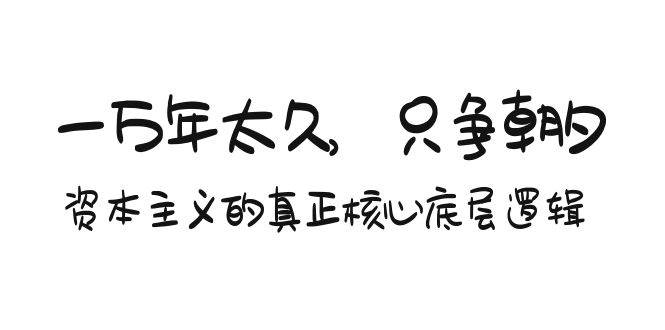 某付费文章《一万年太久，只争朝夕：资本主义的真正核心底层逻辑》-项目网资源站