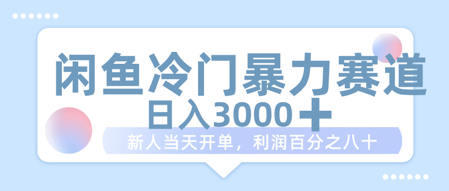 闲鱼冷门暴力赛道，一单 80%利润，新人轻松日入 1000+-项目网