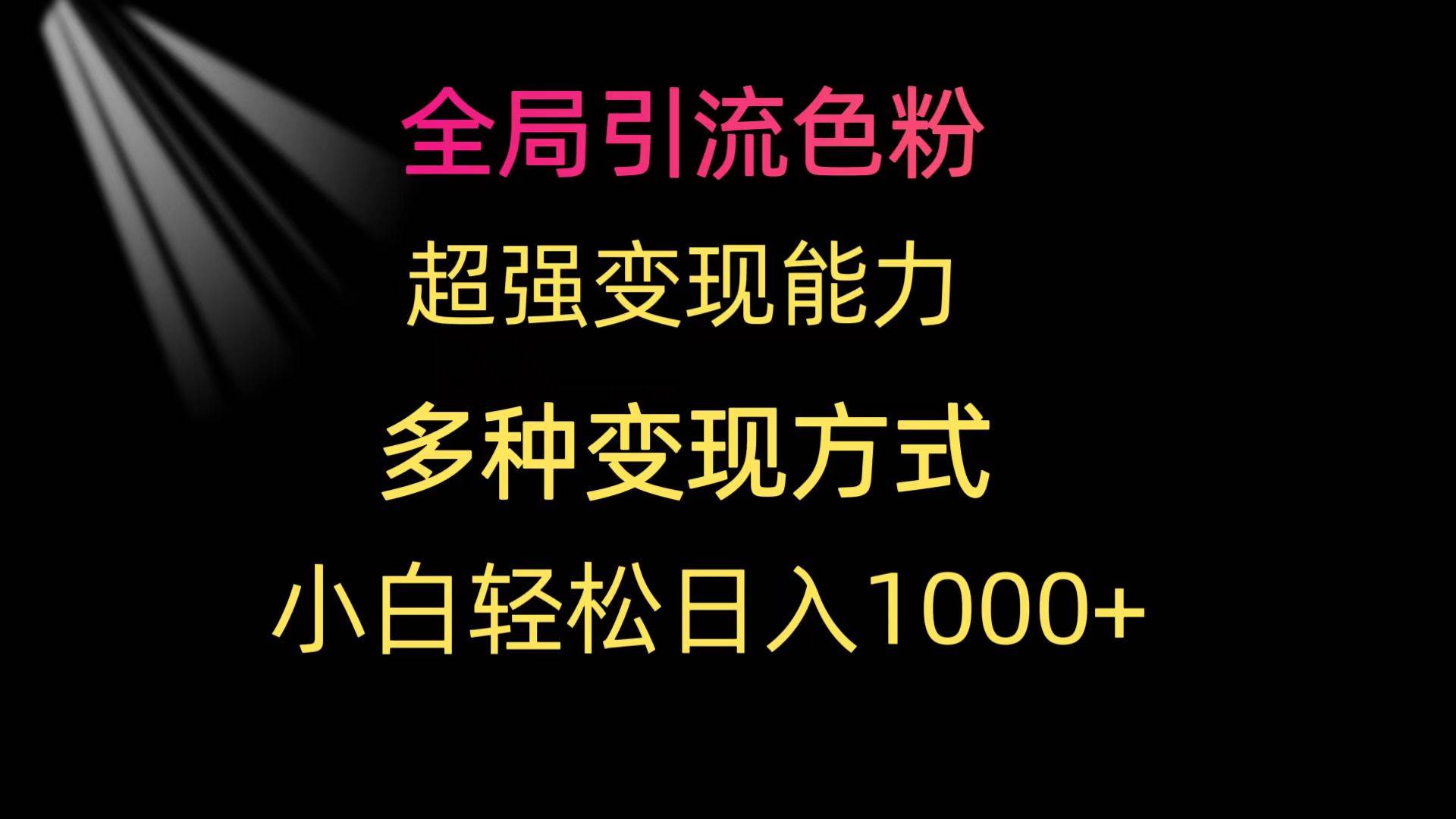 全局引流色粉 超强变现能力 多种变现方式 小白轻松日入1000+-项目网