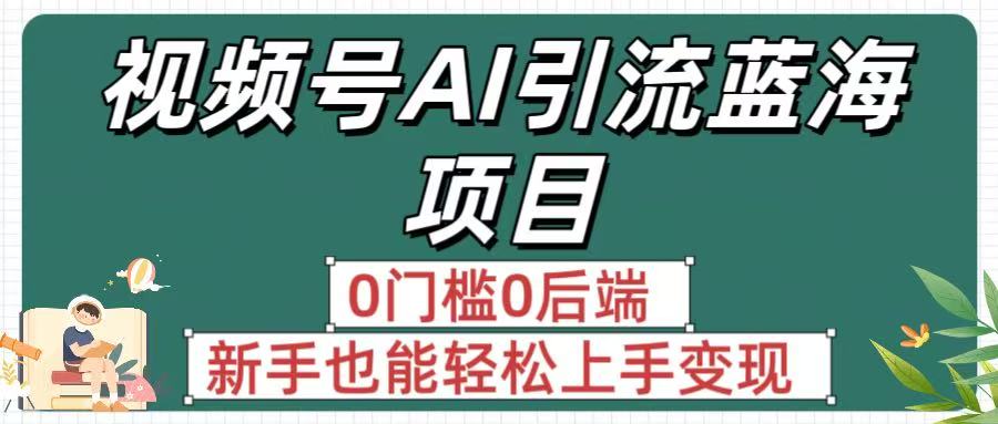 疯传!视频号AI引流蓝海项目,0门槛0后端,新手也能轻松上手变现-项目网
