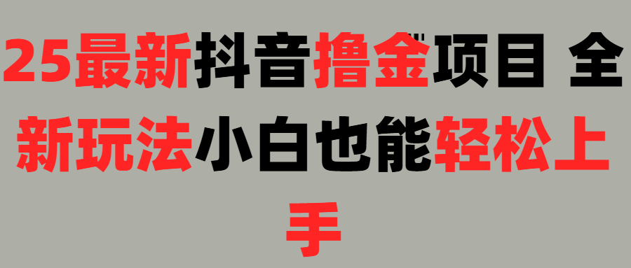 25最新抖音直播撸金项目，小白也能轻松上手！-项目网