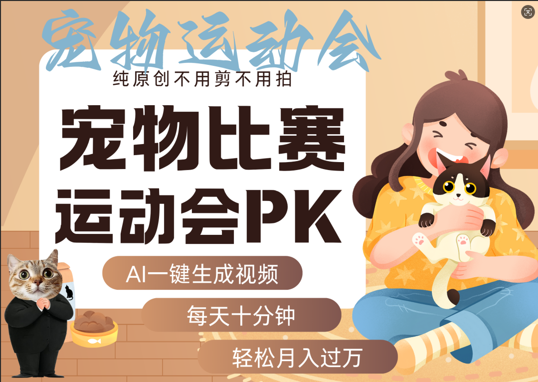 AI萌宠运动员跳水 射击  篮球  足球比赛   每天十分钟 附详细提示词文案库  代替做素材 卖提示词 卖虚拟资料  卖宠物产品 做宠物私人定制产品  带徒弟 带陪跑 卖课  创作者分成 月入5W+-项目网