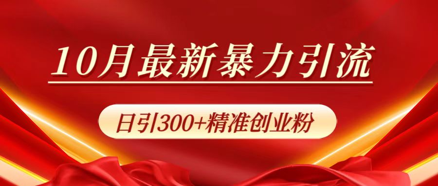 10月最新暴力引流，日引300+精准创业粉-项目网