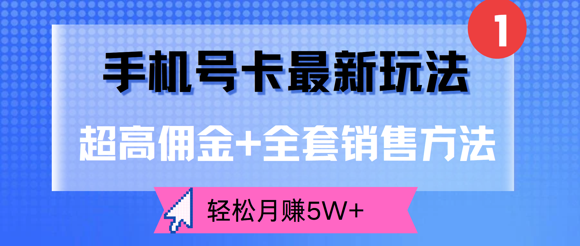 超高佣金+全套销售方法，手机号卡最新玩法，轻松月赚5W+-项目网