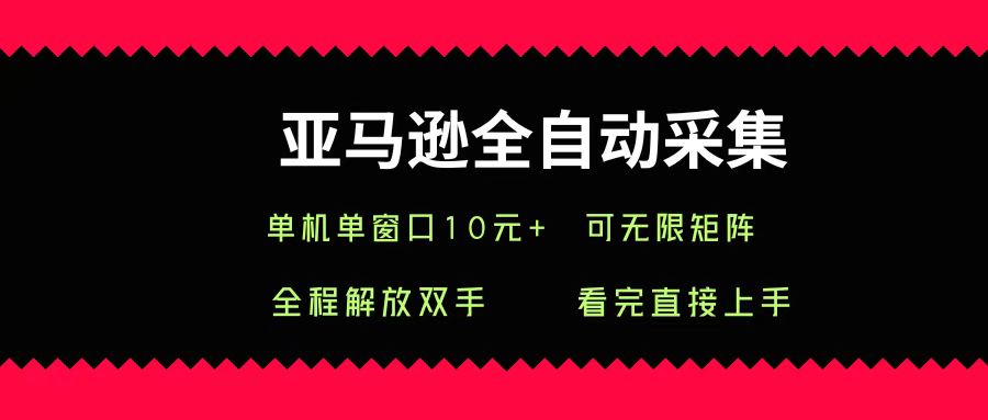 亚马逊全自动采集，单机单窗口一天10+，可无限矩阵去做-项目网
