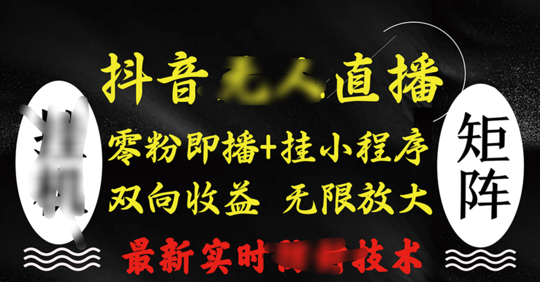 抖音无人直播最新独家玩法，小雪花+撸音浪双向收益，可矩阵放大-项目网