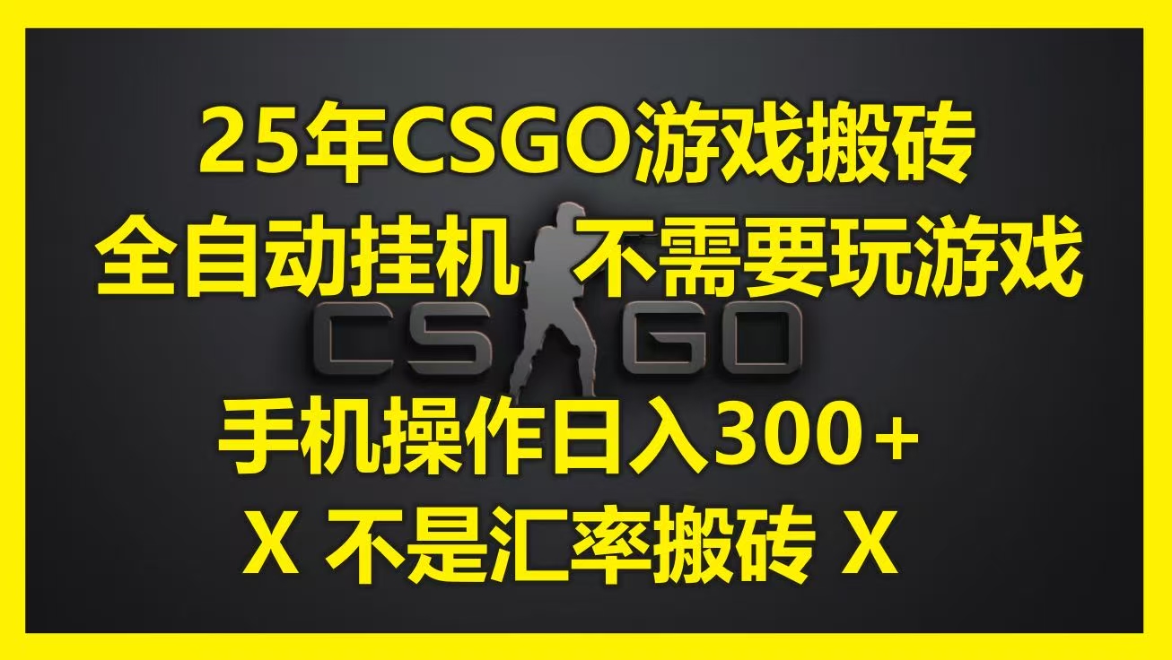25年CSGO游戏搬砖，全自动挂机，不需要玩游戏，手机操作日入300+。(不是汇率搬砖)-项目网
