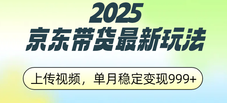 2025京东带货最新玩法，上传视频，单月稳定变现999+-项目网