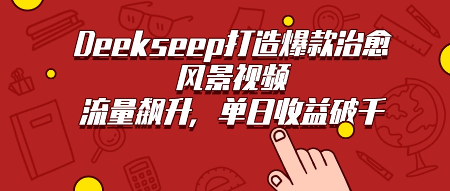 Deekseep打造爆款治愈风景视频，流量飙升，单日收益破千-项目网