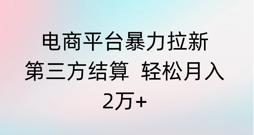 电商平台暴力拉新第三方结算 轻松月入2万+-项目网