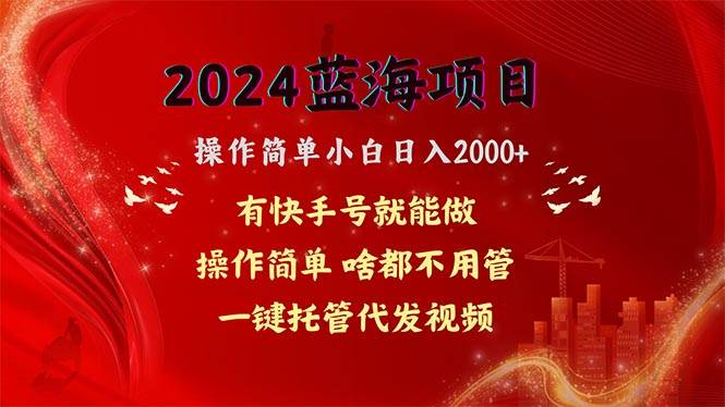 2024蓝海项目，网盘拉新，操作简单小白日入2000+，一键托管代发视频，…-项目网