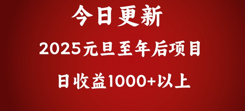 翻身项目，日收益1000+以上-项目网
