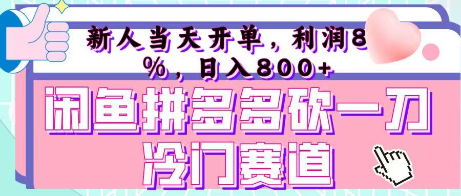 咸鱼拼夕夕砍一刀冷门暴力赛道，新人当天开单，利润百分之八十，日入 800+-项目网