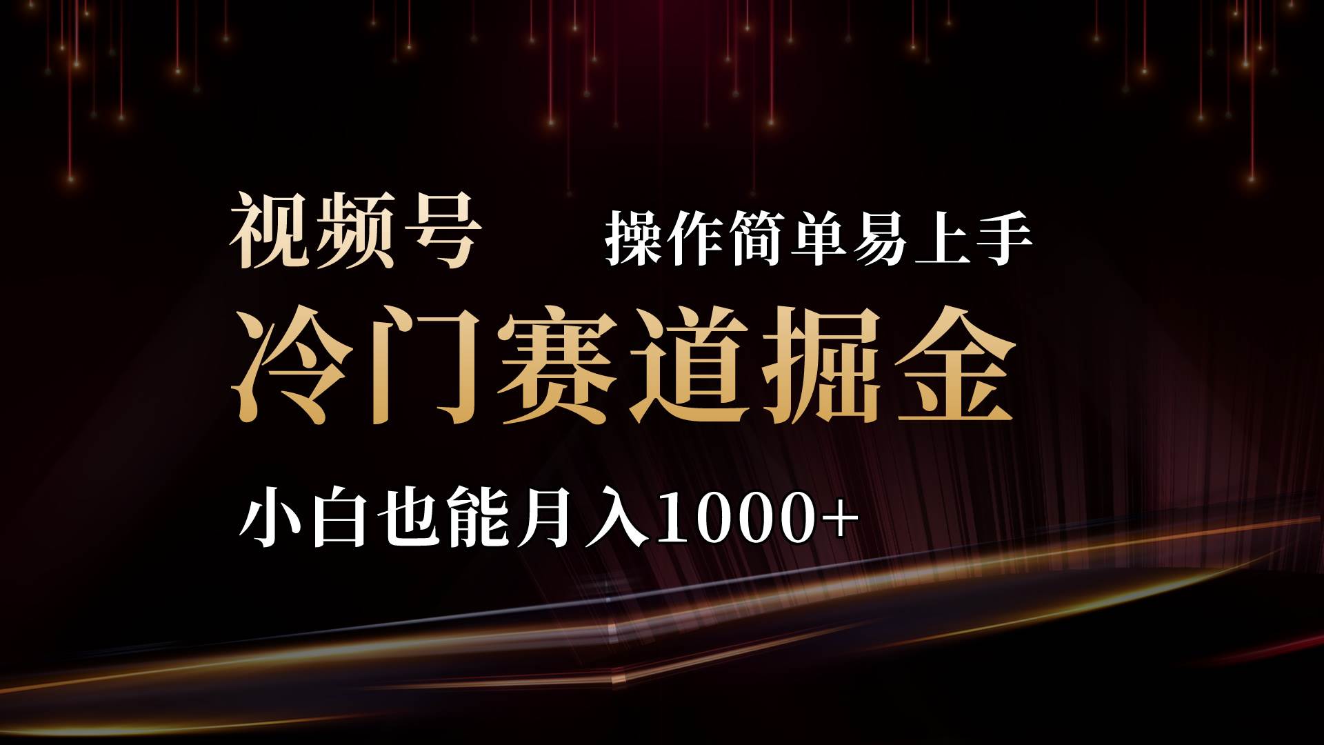 2024视频号三国冷门赛道掘金，操作简单轻松上手，小白也能月入1000+-项目网