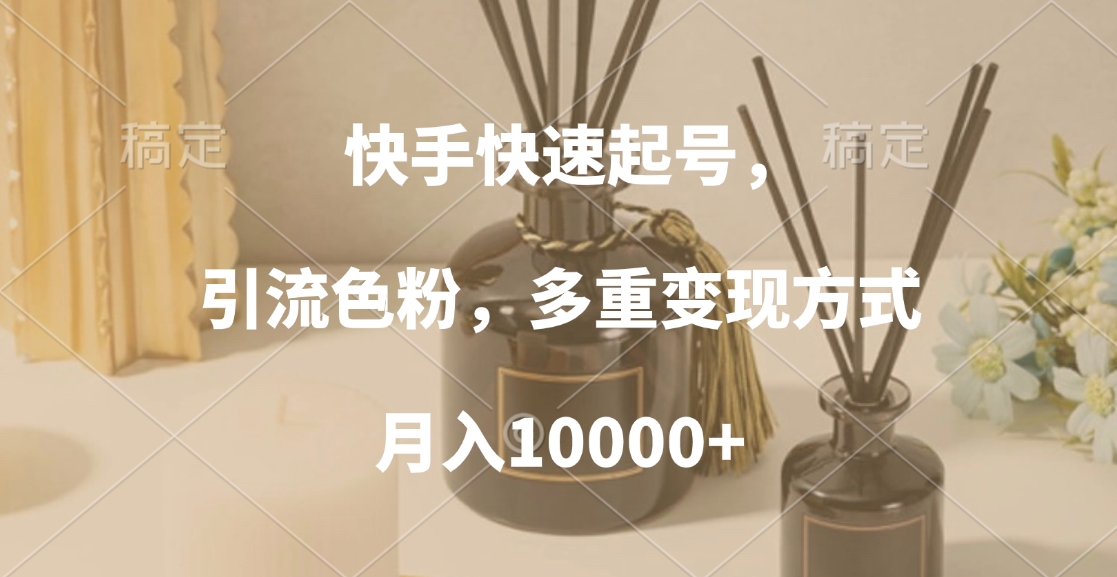 快手快速起号，引流色粉，多重变现方式，月入10000+-项目网