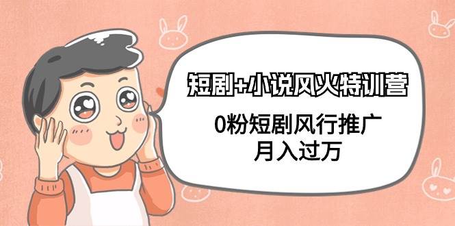 短剧+小说风火特训营，0粉短剧风行推广，月入过万（102节课）-项目网