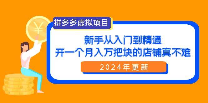 拼多多虚拟项目：入门到精通，开一个月入万把块的店铺 真不难（24年更新）-项目网