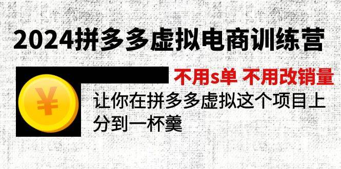 2024拼多多虚拟电商训练营 不s单 不改销量  做虚拟项目分一杯羹(更新10节)-项目网