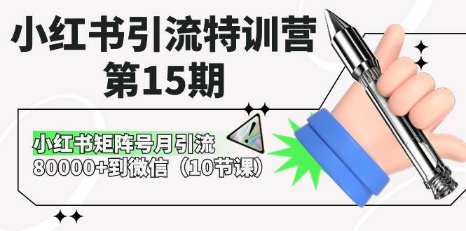 小红书引流特训营-第15期，小红书矩阵号月引流80000+到微信（10节课）-项目网