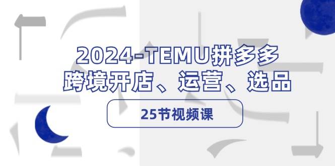 2024-TEMU拼多多·跨境开店、运营、选品（25节视频课）-项目网