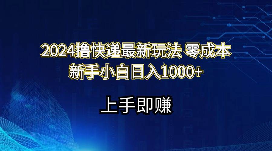 2024撸快递最新玩法零成本新手小白日入1000+-项目网