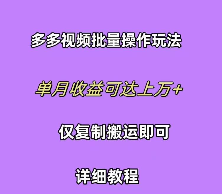 拼多多视频带货快速过爆款选品教程 每天轻轻松松赚取三位数佣金 小白必…-项目网