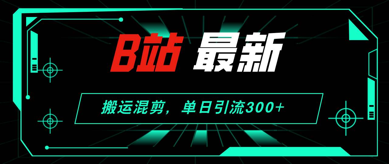 B站最新,搬运混剪,单日引流300+创业粉-项目网