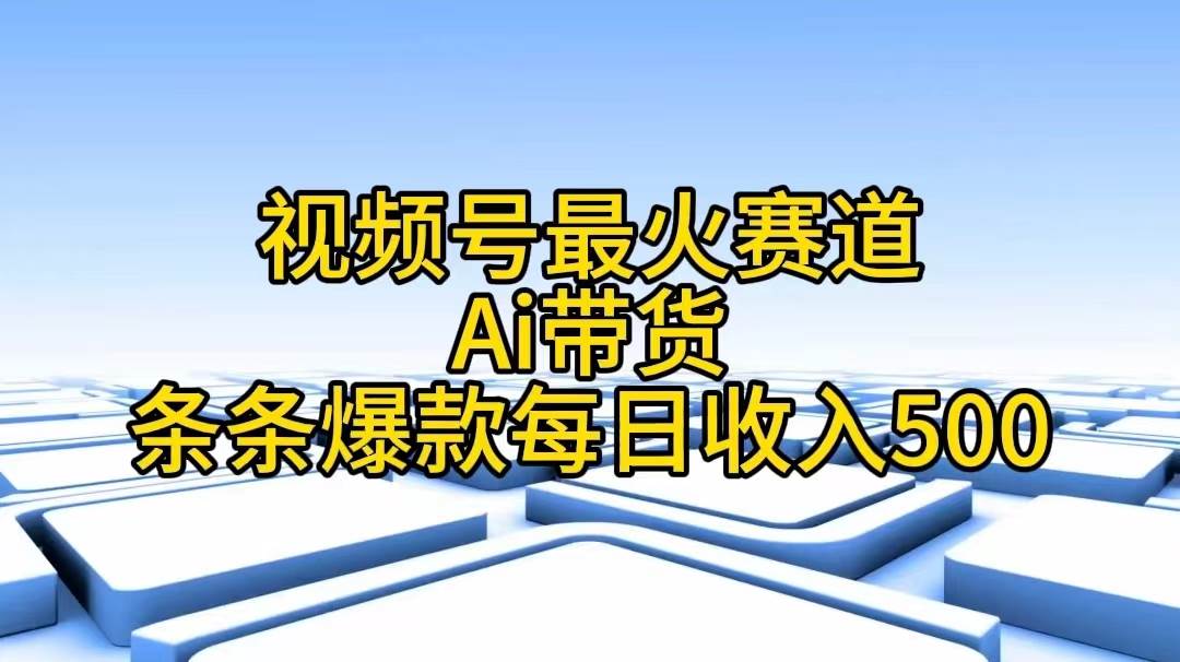 视频号最火赛道——Ai带货条条爆款每日收入500-项目网