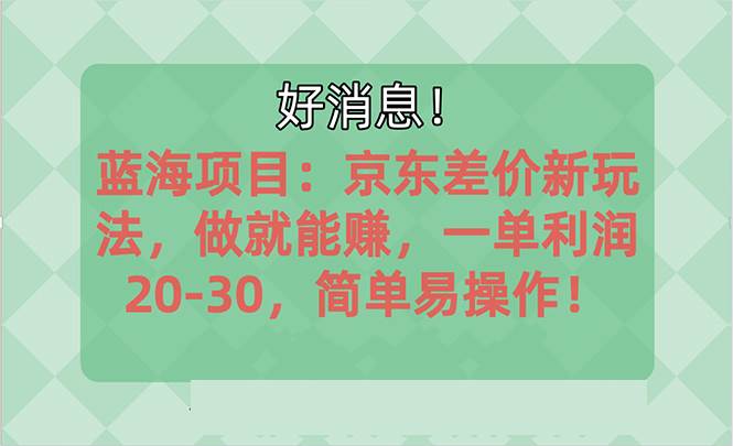 越早知道越能赚到钱的蓝海项目：京东大平台操作，一单利润20-30，简单…-项目网