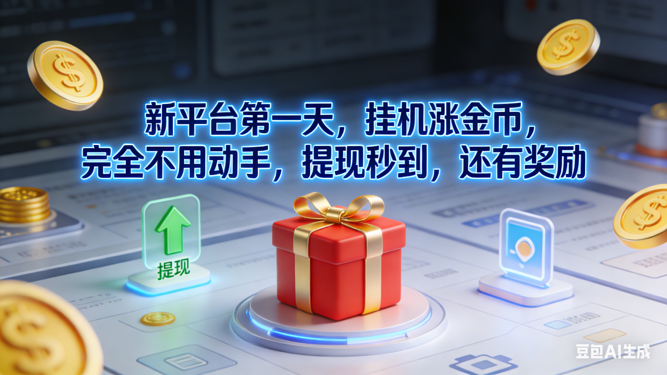 新平台第一天,挂机涨金币,完全不用动手,提现秒到,还有奖励-项目网