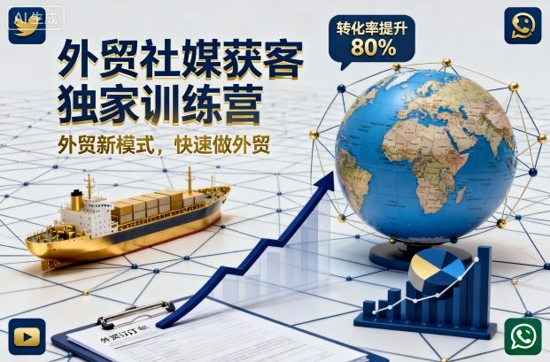 外贸社媒获客独家训练营，外贸新模式，快速做外贸(更新26年6月)-项目网