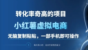 一单49.9，转化率奇高的项目，冷门暴利的小红书虚拟电商-项目网