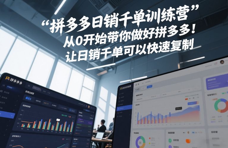 拼多多日销千单训练营，从0开始带你做好拼多多，让日销千单可以快速复制(更新26年6月)-项目网