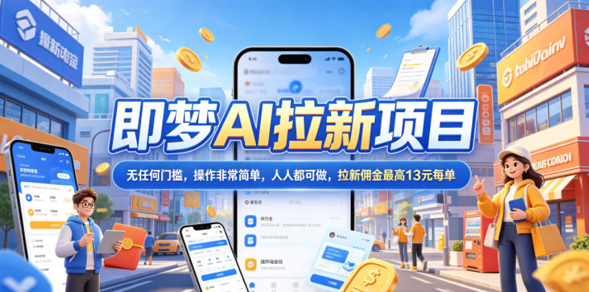 2026年即梦AI拉新项目最新玩法,无任何门槛,操作非常简单,人人都可做,拉新佣金最高13米每单(更新6月30日)-项目网