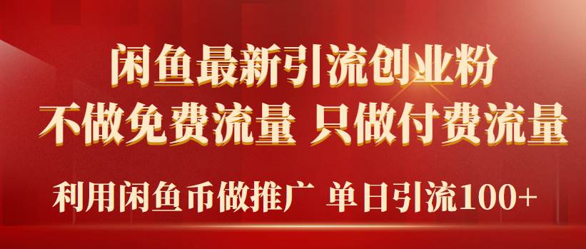 2024年闲鱼币推广引流创业粉，不做免费流量，只做付费流量，单日引流100+-项目网