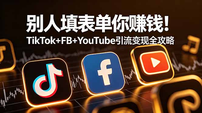别人填表单你赚钱！TikTok+FB+YouTube 引流变现全攻略【原创双语字幕】-项目网