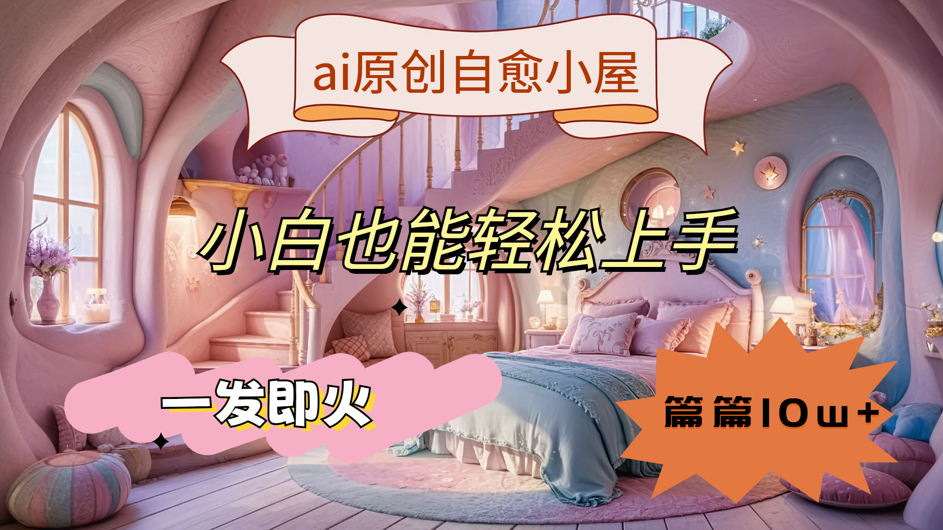 ai原创治愈小屋,小白也能轻松上手,一发即火,篇篇10w+-项目网