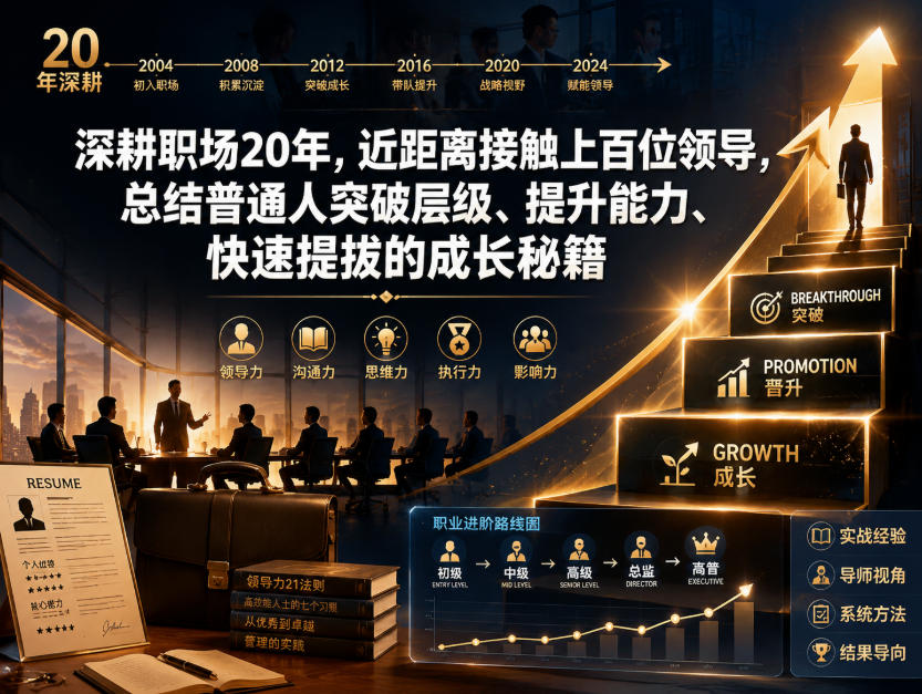 付费文章：深耕职场20年，近距离接触上百位领导，总结普通人突破层级、提升能力、快速提拔的成长秘籍(全网独家干货)-项目网