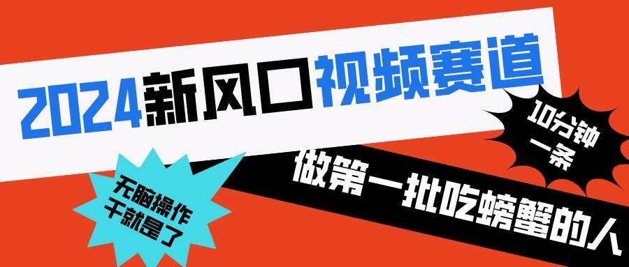 2024新风口视频赛道 做第一批吃螃蟹的人 10分钟一条原创视频 小白无脑操作1-项目网