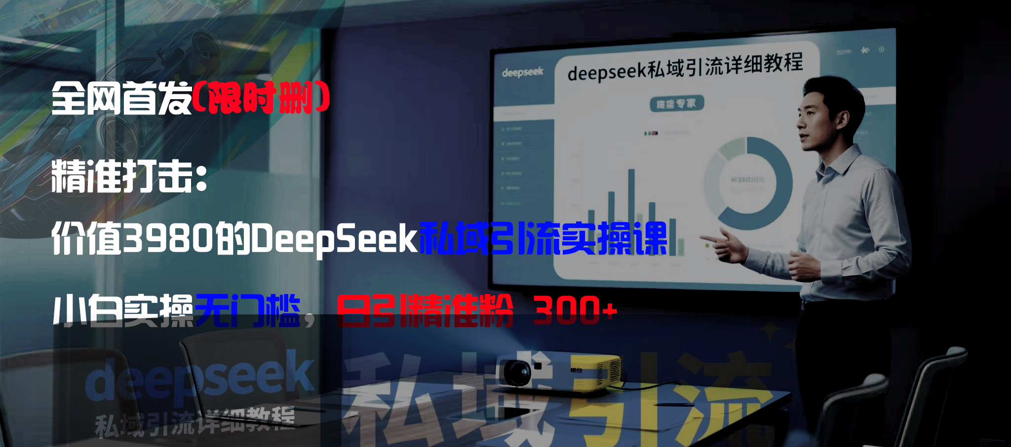 全网首发（限时删）精准打击：价值3980的DeepSeek私域引流实操课，小白实操无门槛，日引精准粉300+-项目网