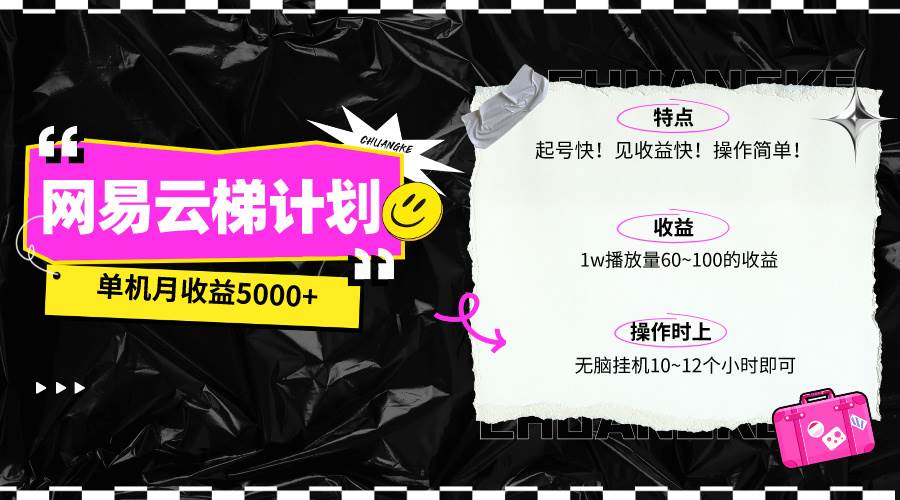 最新网易云梯计划网页版，单机月收益5000+！可放大操作-项目网